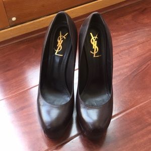 YSL Brown Platform Heels
